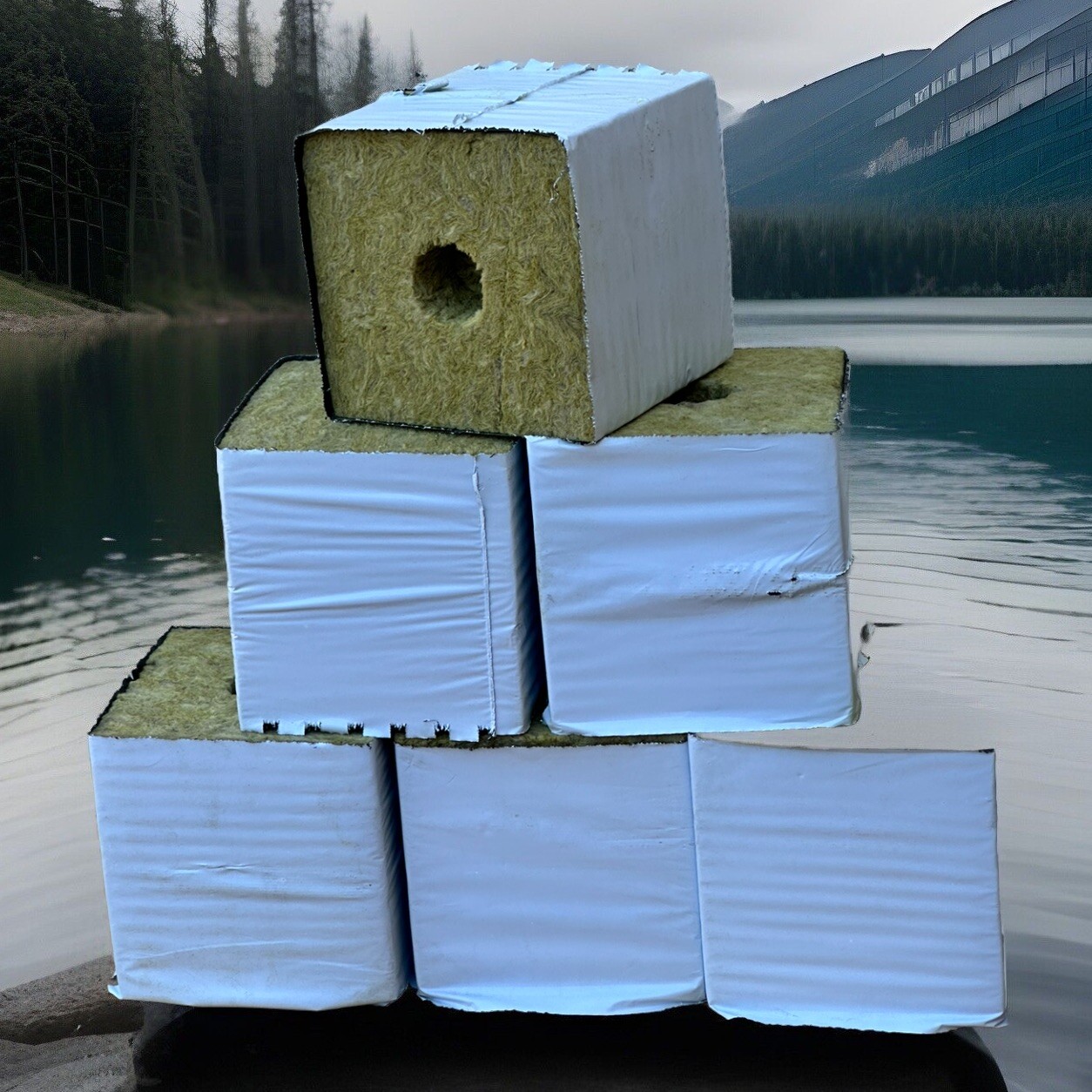 48pk 6" x 6" Rockwool Grow Blocks Cubes Quick Drain Healthy Planting