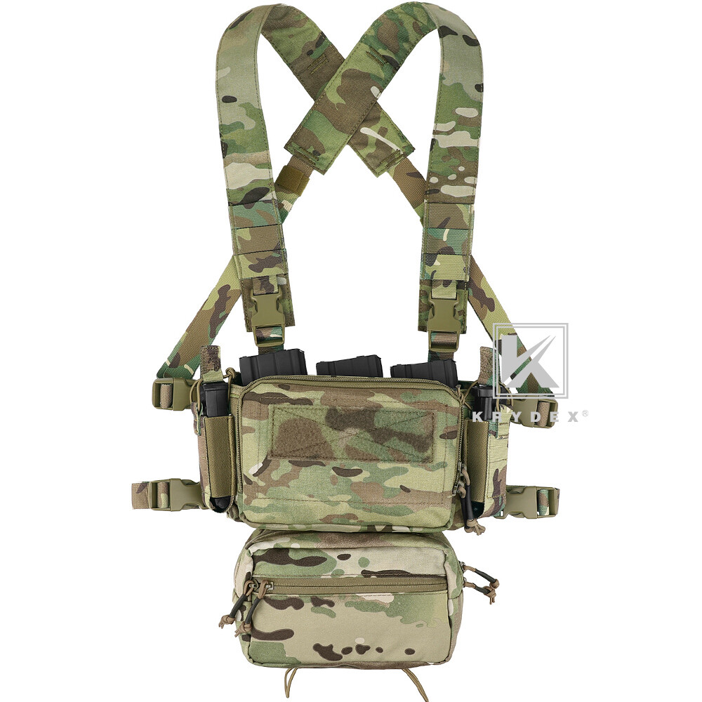 KRYDEX Tactical D3CRM Chest Rig 5.56 / 7.62 Rifle Pistol Magazine Pouch Placard