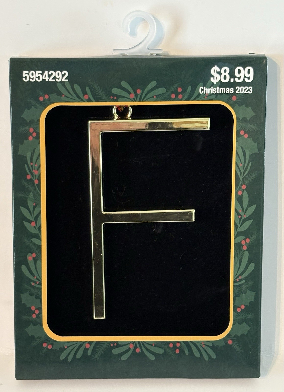 Hobby Lobby Monogram Letter "F" Christmas Ornament 2023 NEW NIB