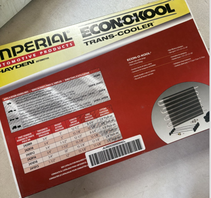 Automatic Transmission Oil Cooler-RWD Imperial 242016