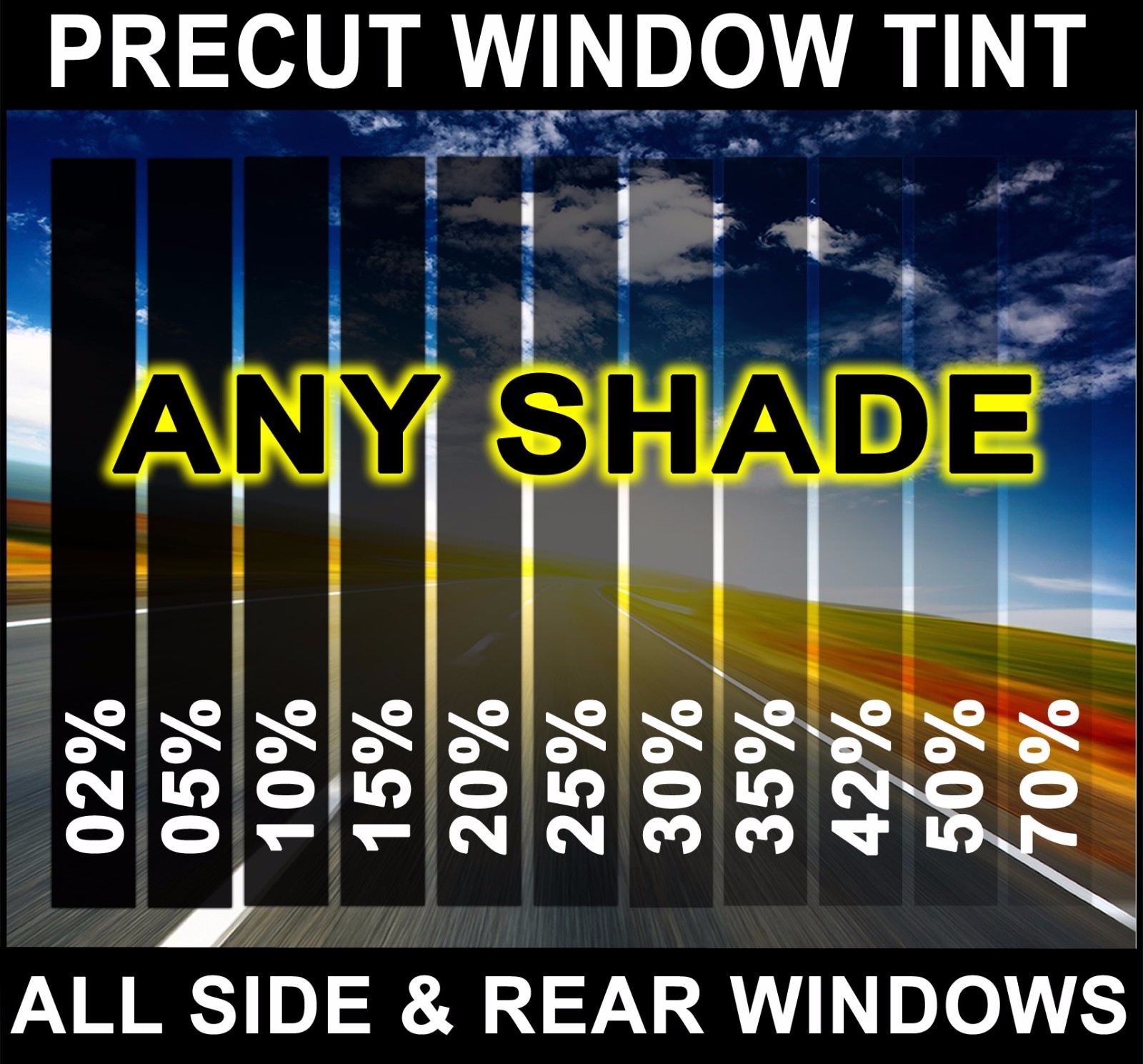 Nano Carbon Window Film Any Tint Shade PreCut All Sides&Rears for Hyundai & KIA