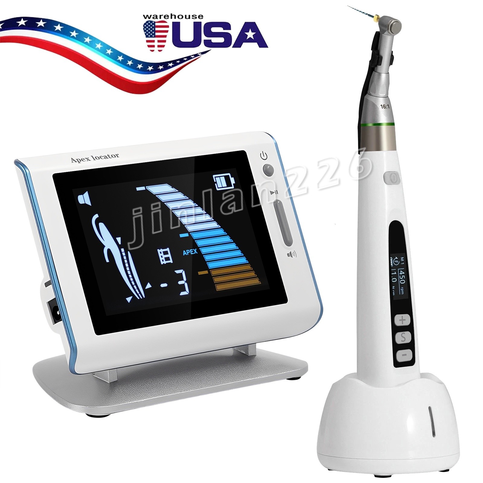 Dental Endo Root Canal Apex Locator / LED Endo Motor 16:1 Contra Angle Treatment