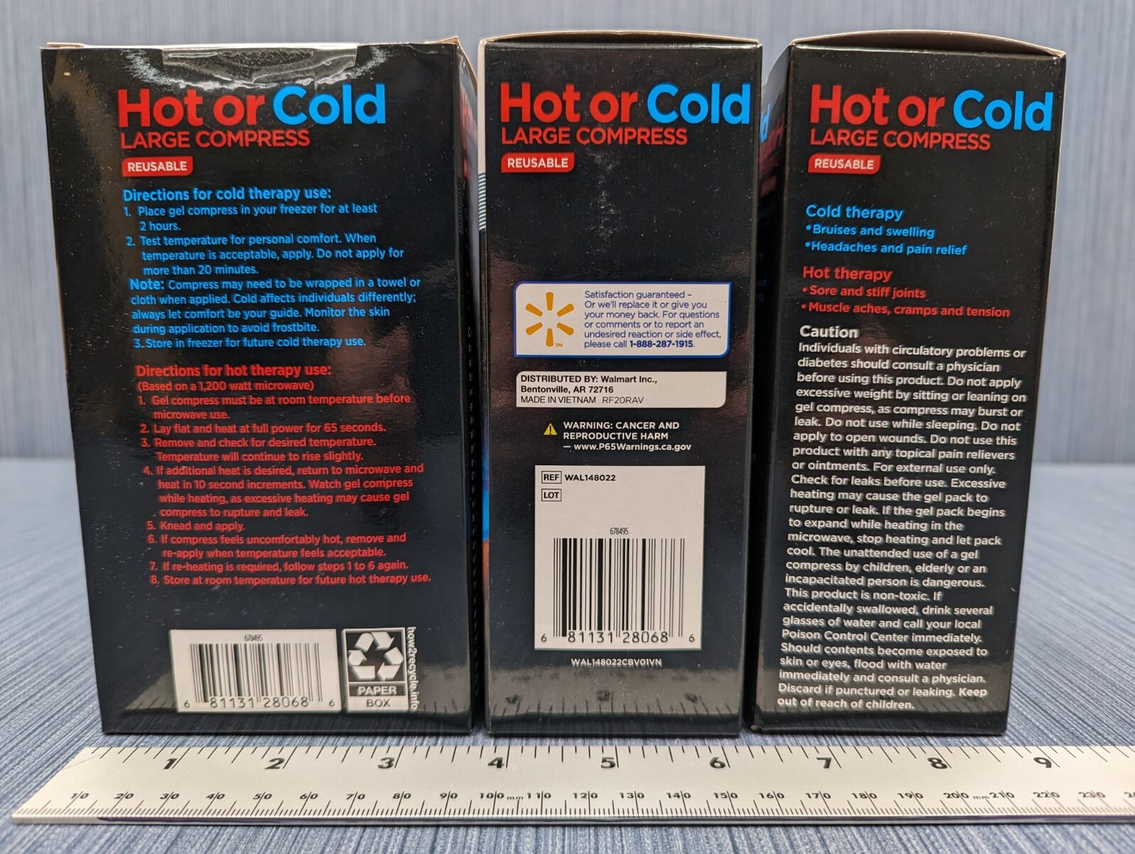 Lot of 3 x Hot or Cold Large Reusable Compress Hot or Cold Therapy