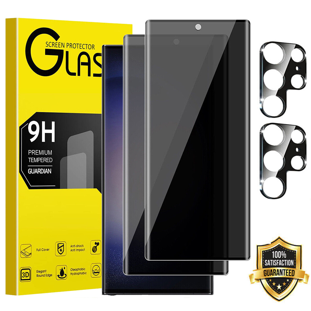 4X Samsung S26 S25 S24 S23 Anti-Spy Privacy Glass Screen Protector+Camera Lens
