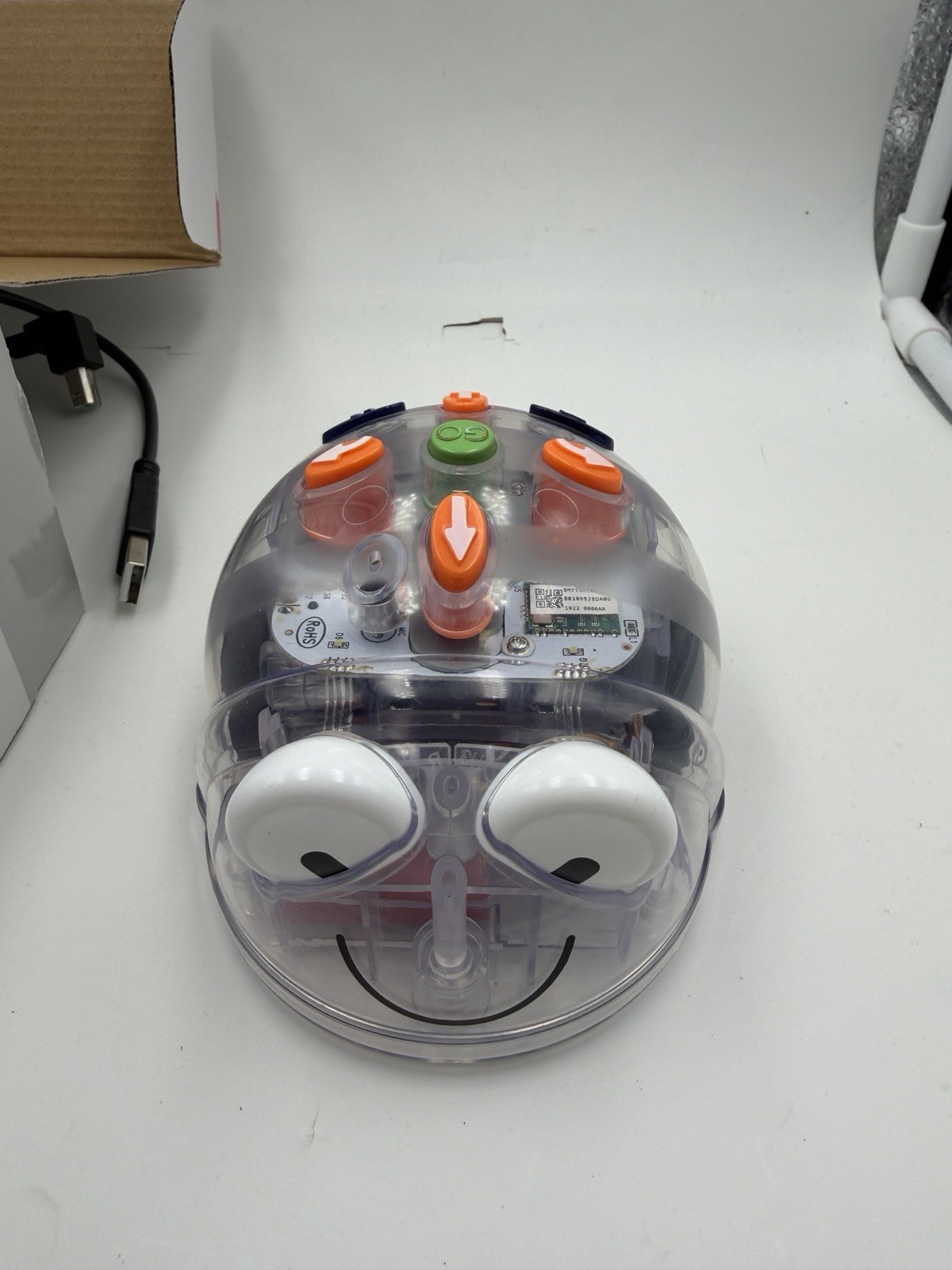 TTS Blue-Bot Bluetooth Programmable Floor Robot - W/Box, Manual & Cable - Tested