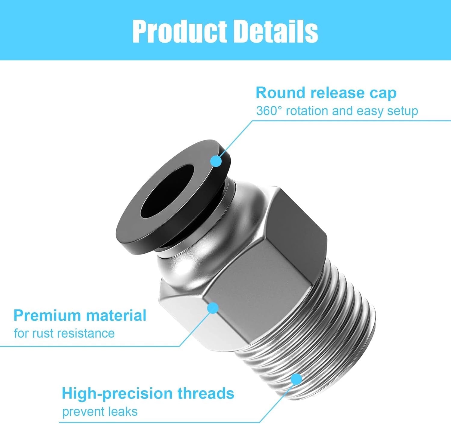 10PCS Premium PC4-M10 Pneumatic Quick Connector Fittings, Bowden Tube...