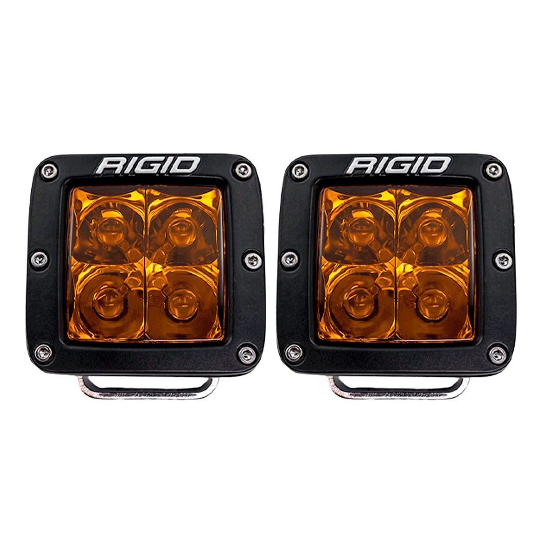 Rigid Industries 20252 D-Series LED Light Spot with Amber PRO Lens Pair