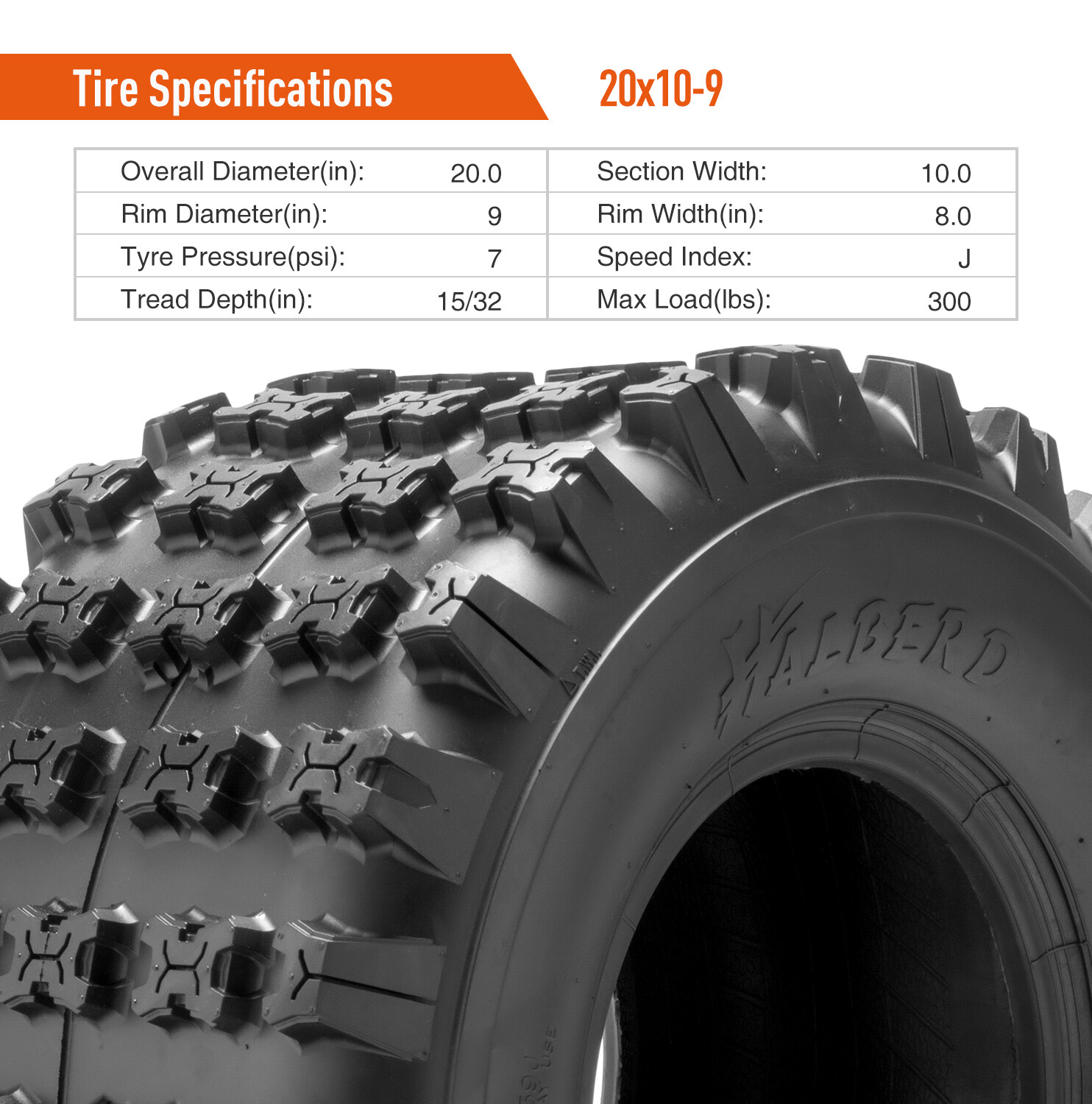 Full Set 4 21X7-10 20X10-9 ATV Tires Heavy Duty 4Ply Tubeless Replacement Tyres