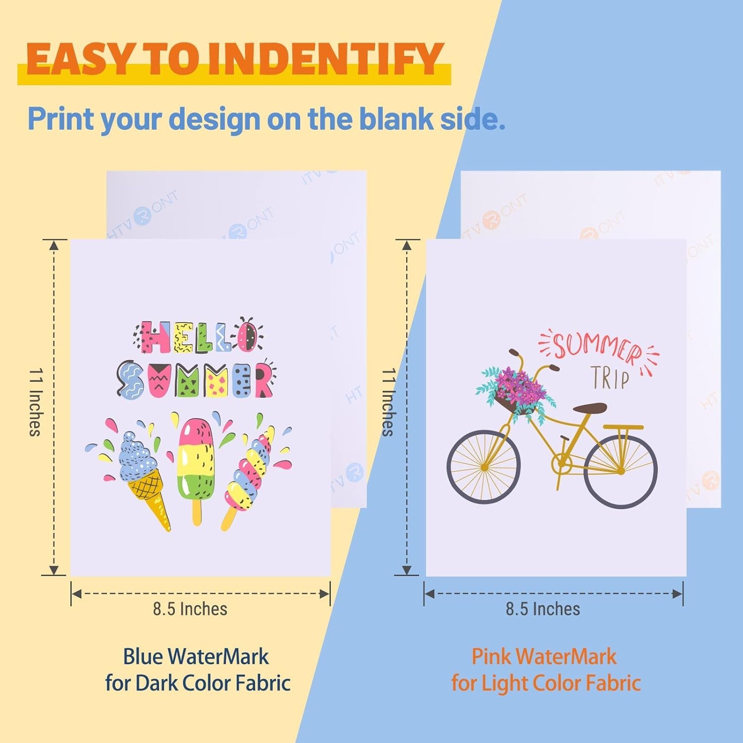 Vibrant Heat Transfer Vinyl - 50 Sheets for Light & Dark Fabrics, Easy to Use