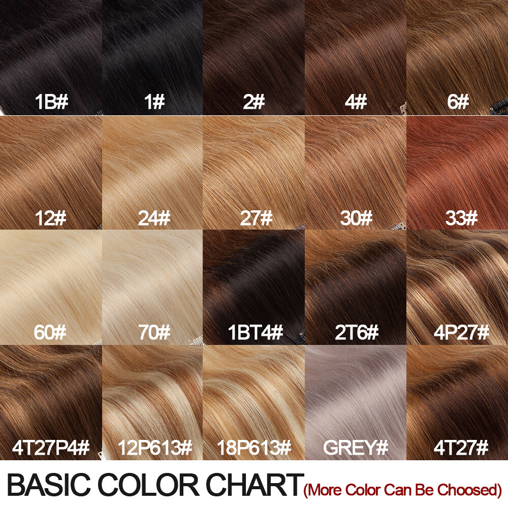 CLEARANCE Clip in 100% Real Human Hair Extensions 8 Pieces Remy Full Head 8"-24"