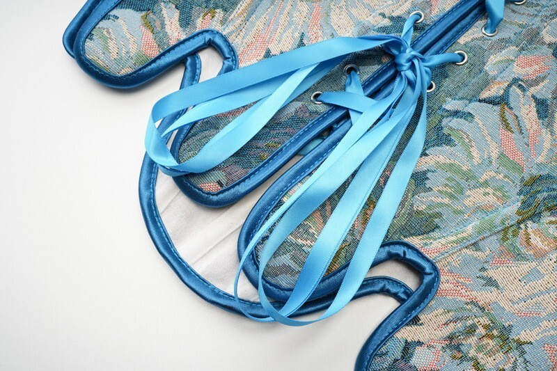 Victorian Lace-up Irregular Hem Corset Top Renaissance Vest Bodice Bustier Tops