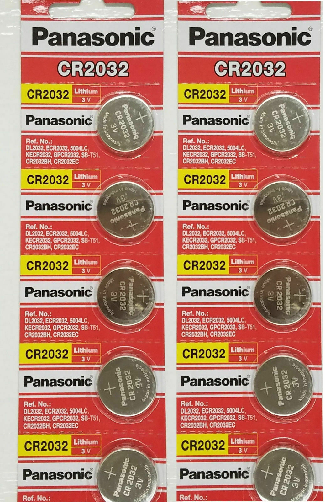 10x SUPER FRESH Panasonic CR2032 CR-2032 Lithium Battery 3V Coin Cell Exp. 2035