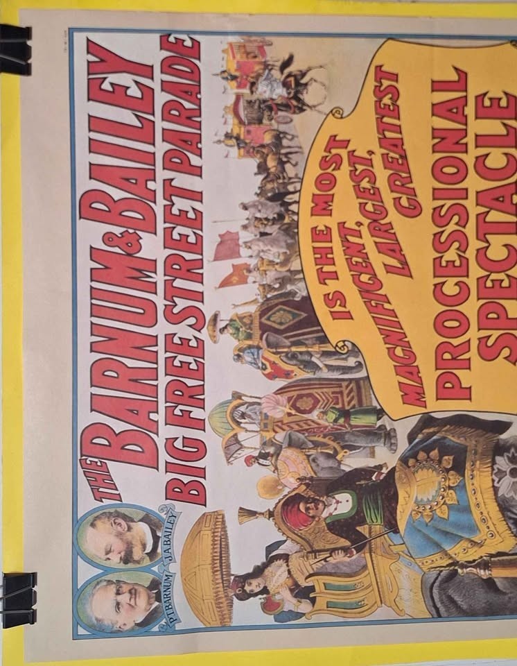 RARE VTG 1971 Ringling Bros Barnum & Bailey Big Free Street Parade Circus Poster