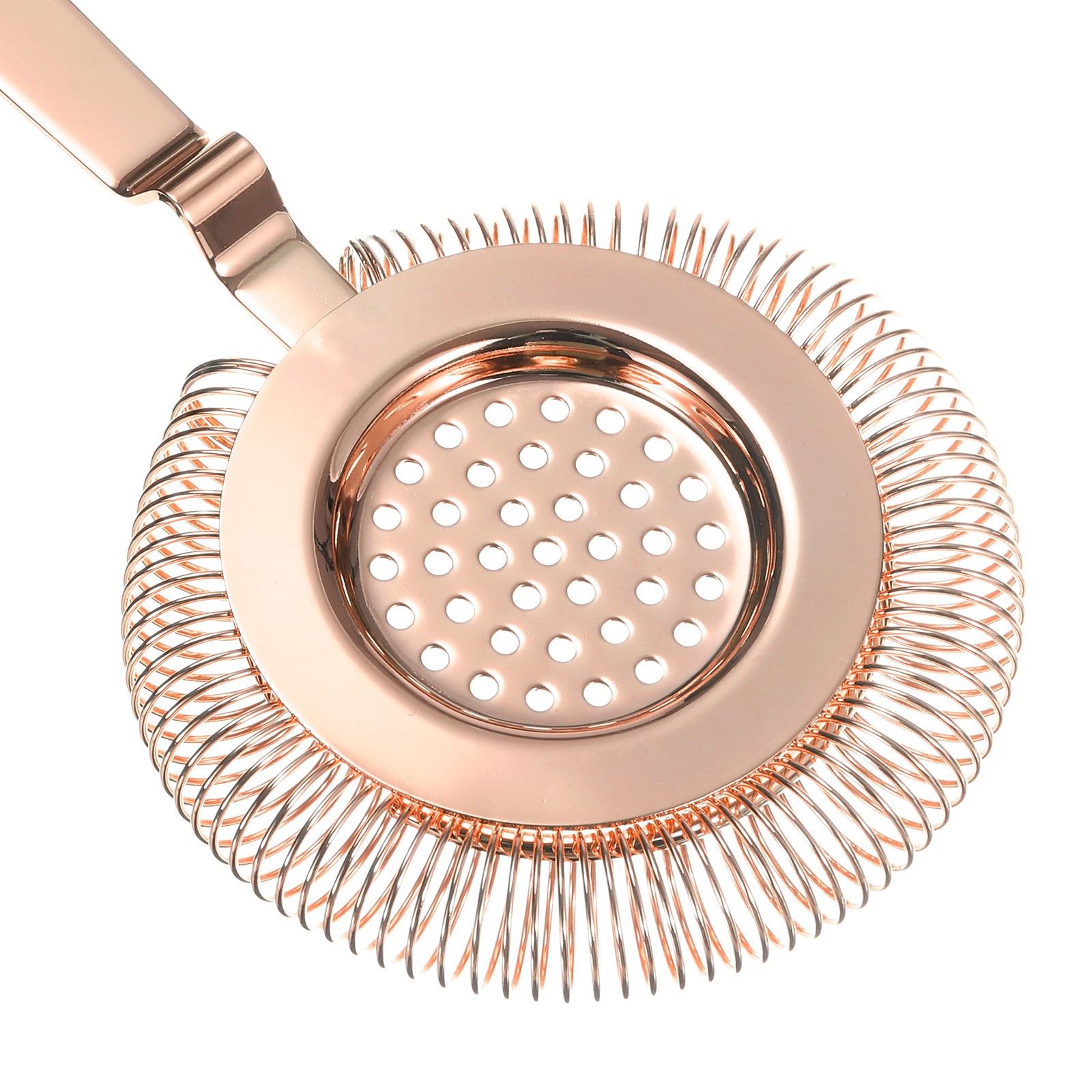 Cocktail Strainer, 1pcs Stainless Steel Bar Strainer for Drink(Rose Gold, 210mm)