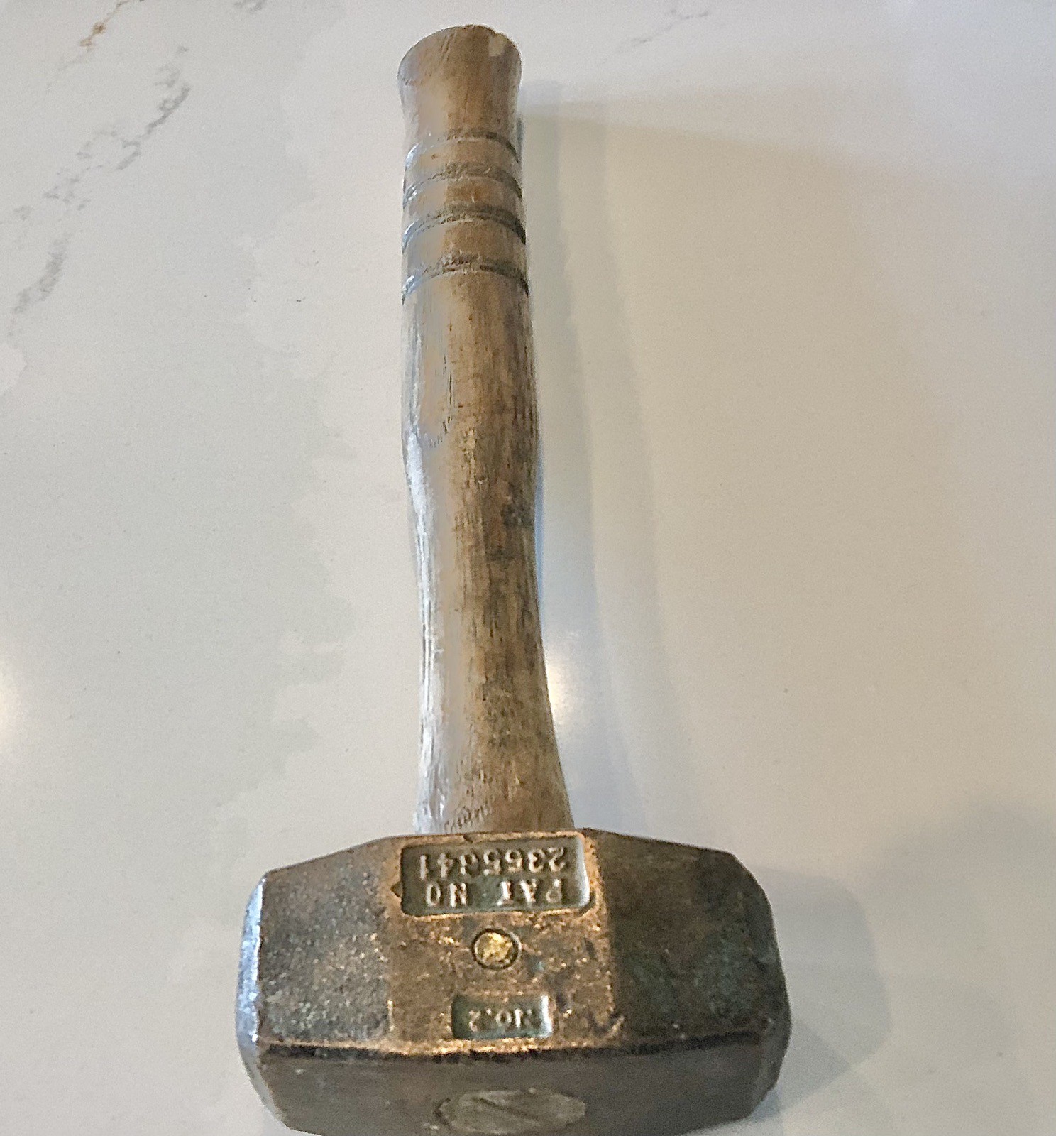 Vintage WWII era Victory Safety Hammer Corp No. 2 brass hammer, Antique Hammer