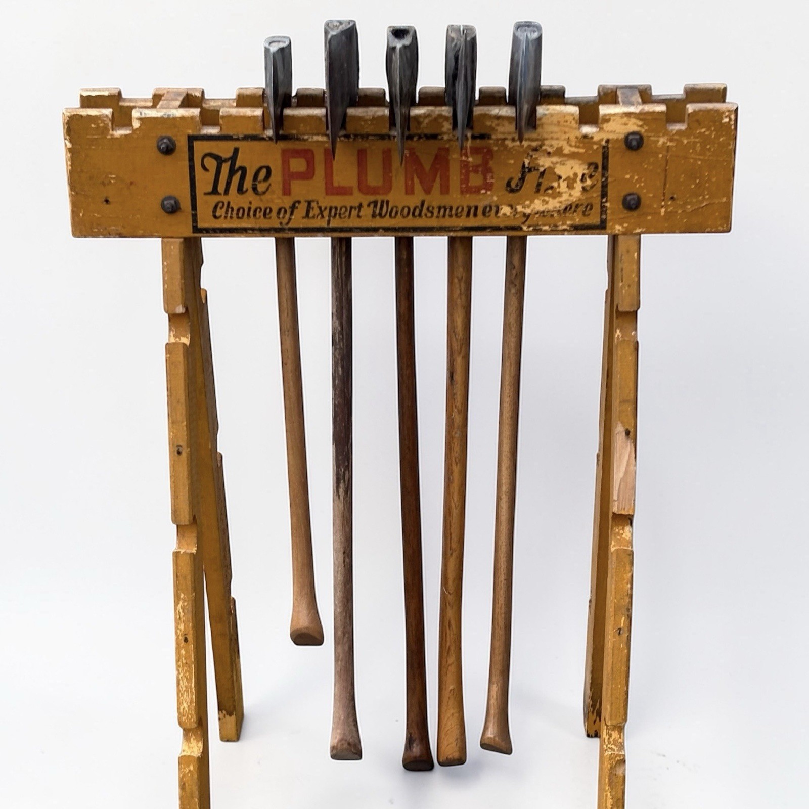 Vintage Plumb Axe Hardware Store Display Advertising Sign Hatchet Ax Lumberjack