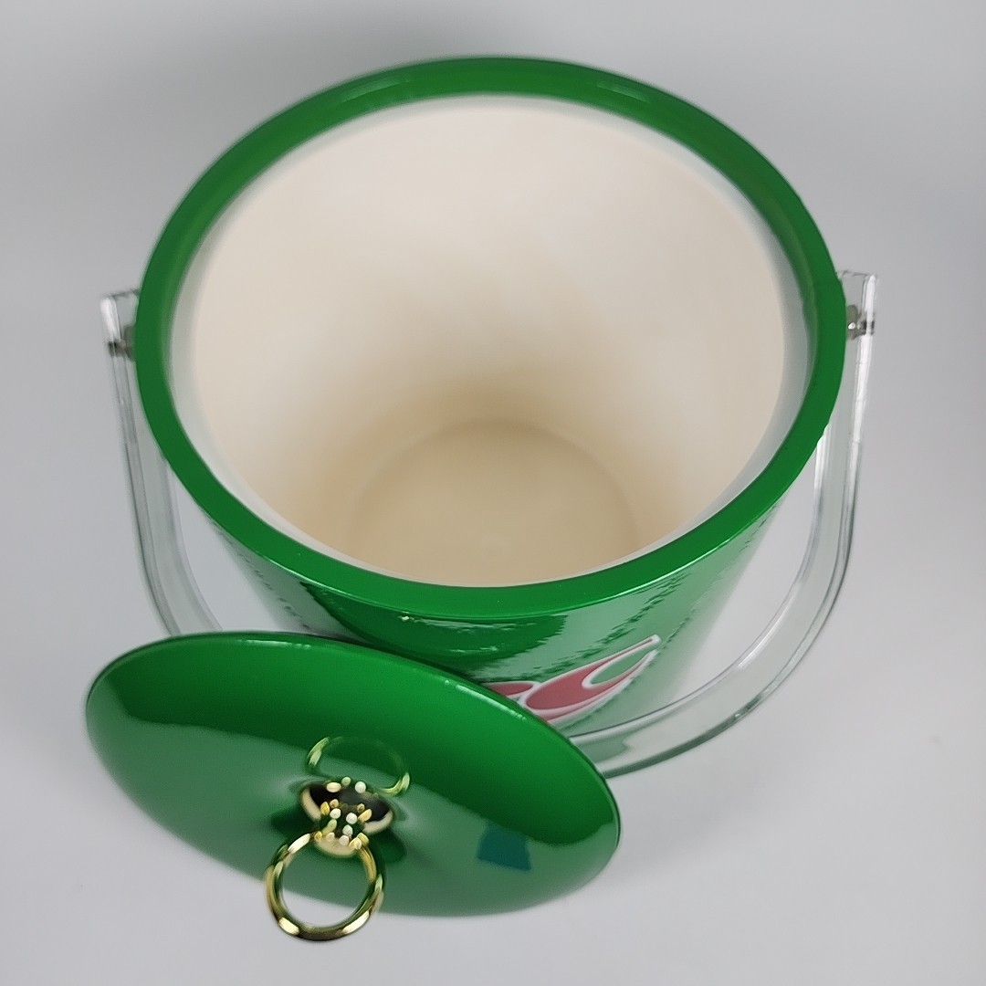 Vintage Royal Crown RC Cola Green Ice Bucket Cooler w/Handle & Lid Green