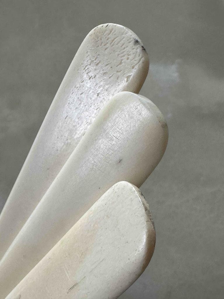 Vintage Beer Foam Scraper Appears To Maybe Be Bone/Wood ? Lot of 3