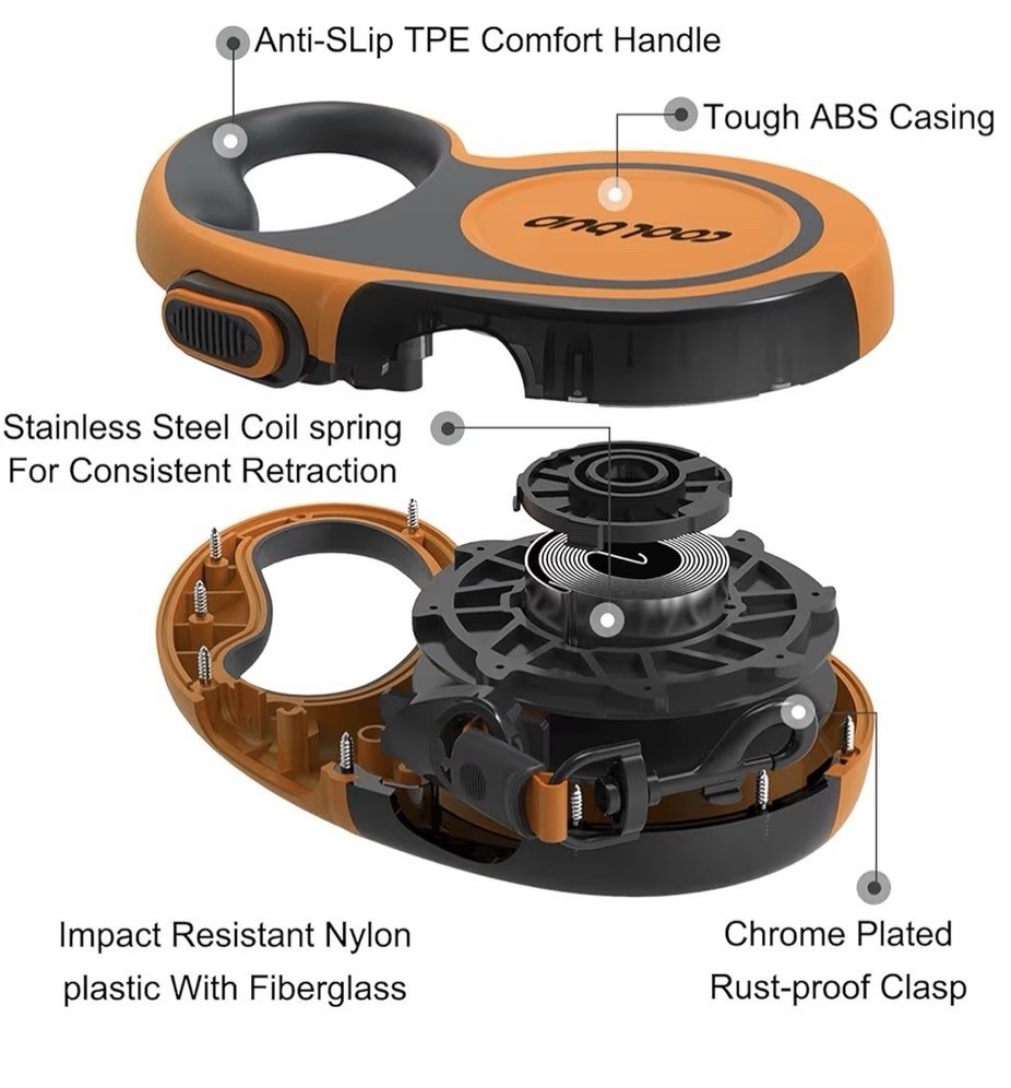 Retractable Dog Leash Upgraded Durable 16ft Heavy Duty for Small Dog Cat 44lbs