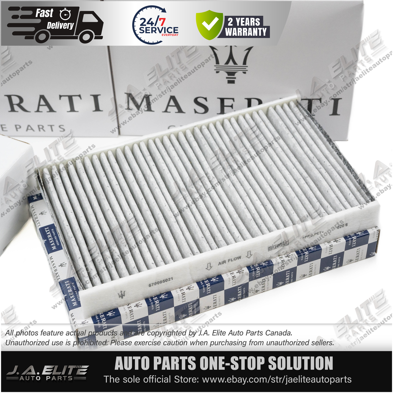 Genuine Oil & Air & AC Filters for Maserati V6 Gas Ghibli Quattroporte & Levante