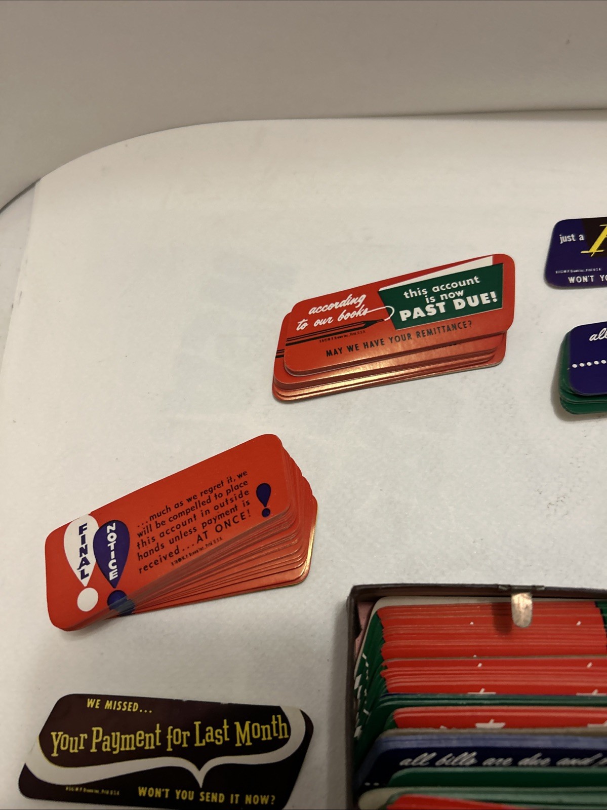 Vintage 1950's Past Due Bill Reminders - Dozens Lick & Stick Style Labels - NOS!