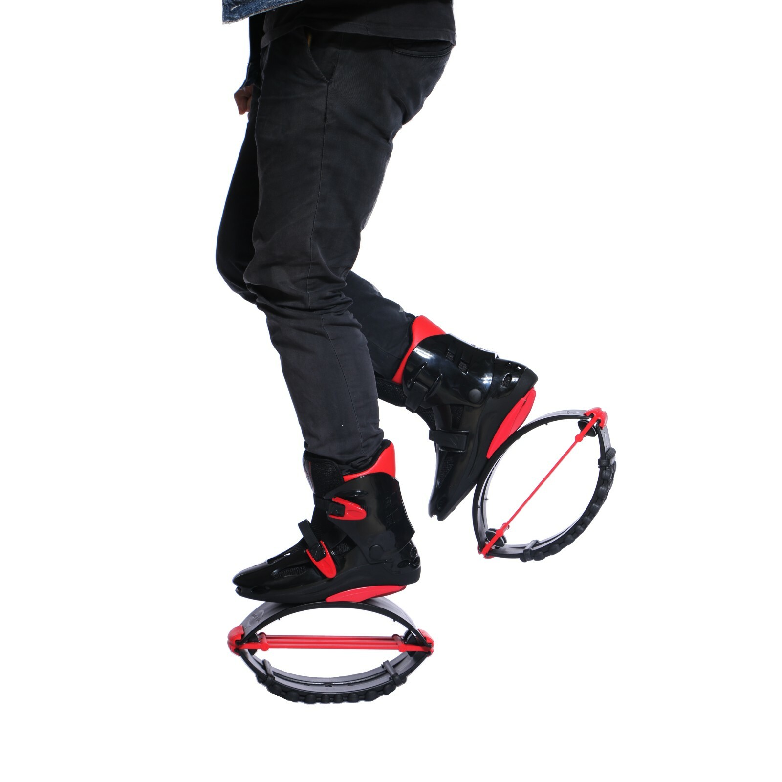 Joyfay Jumping Shoes Black-Red Fitness Bouncy Boots Unisex, XL XXL