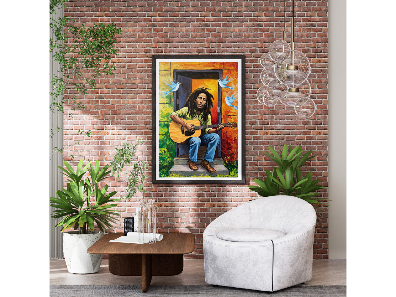 Bob Marley Three Little Birds Painting Poster
