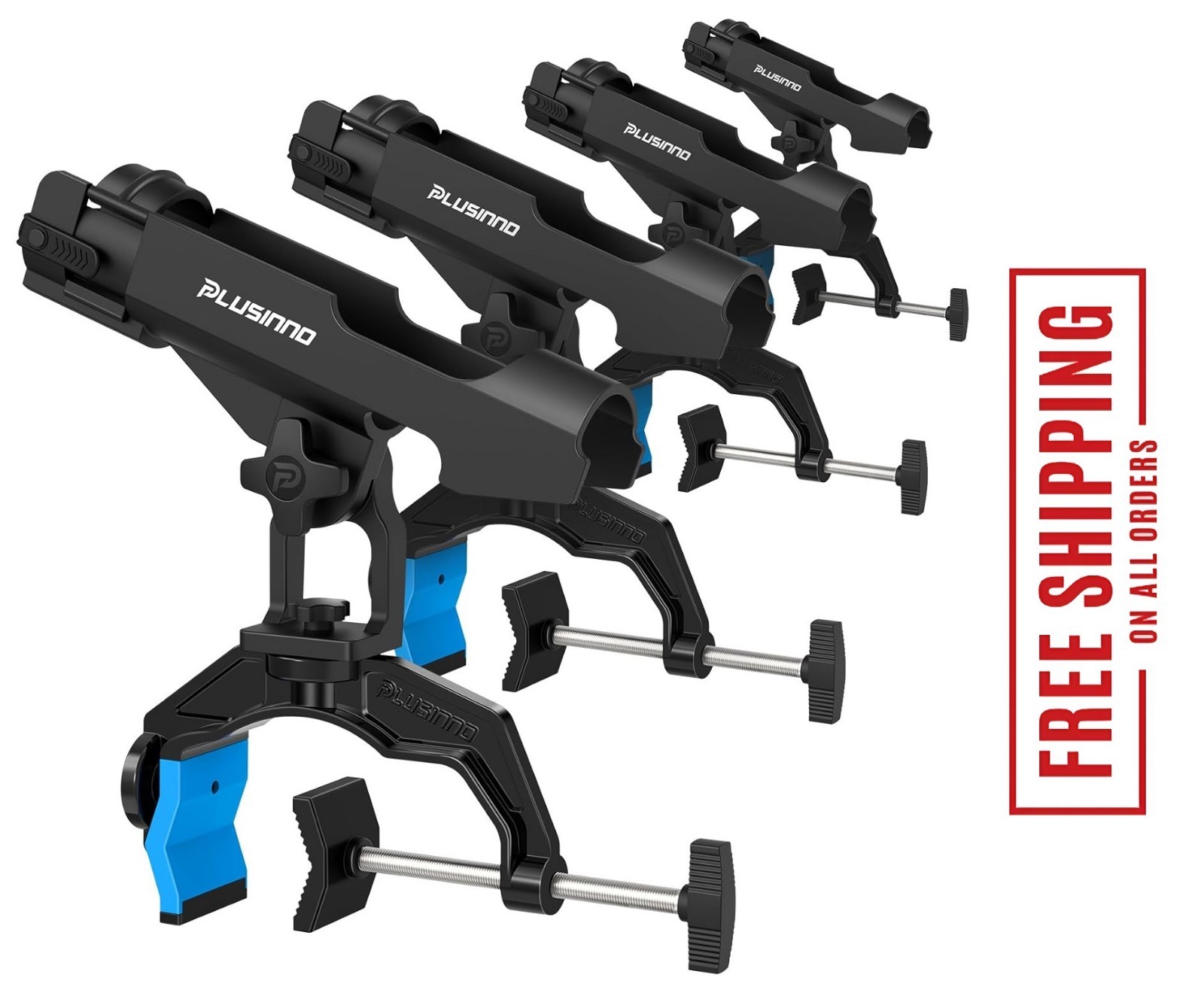 1/2/4 Pack Fishing Rod Holders for Boat, Fishing Rod Holder with Enlarge Clamp,