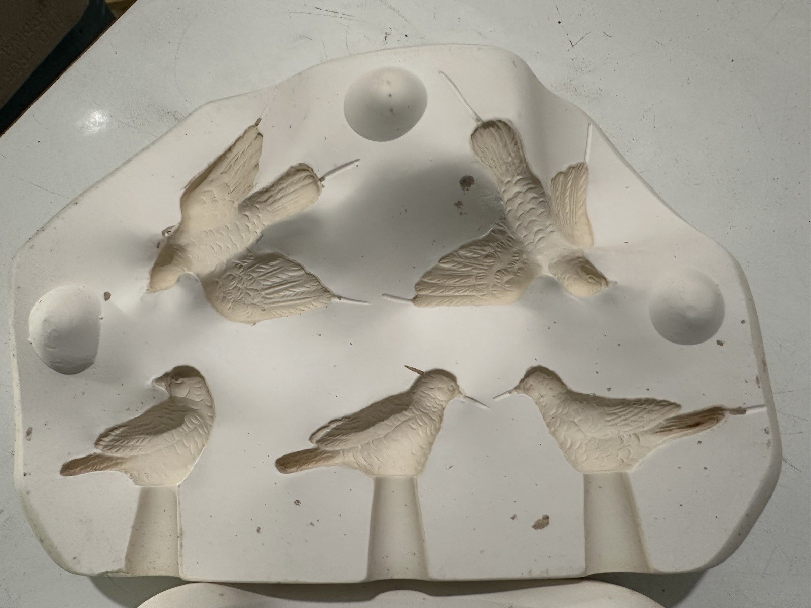 Scioto Ceramic Prod S-1976 Five Mini Doves Birds 1990 Vintage Ceramic Slip Mold