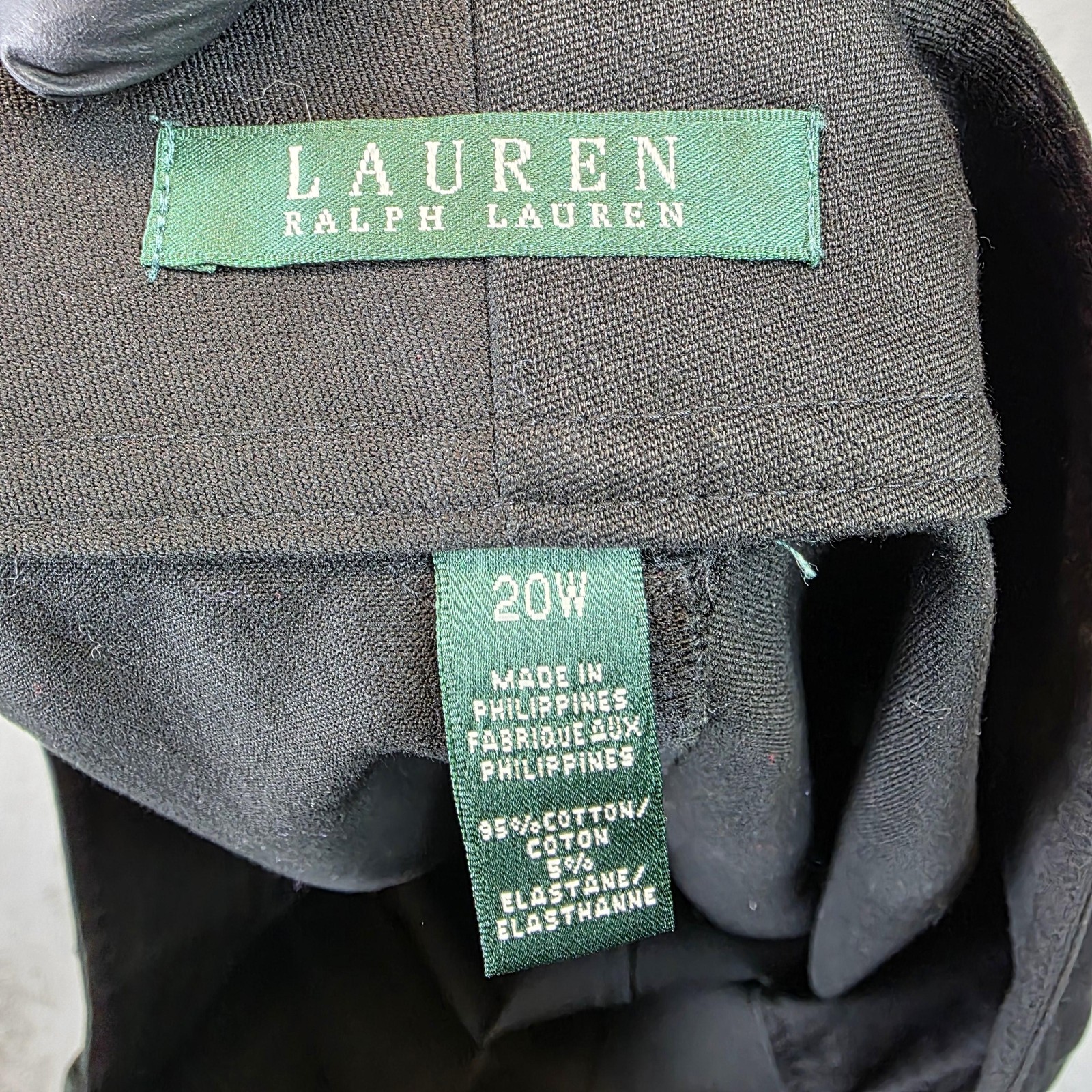 Lauren Ralph Lauren Skirt Womens 20W Black Pencil Zip Pockets Stretch Slit