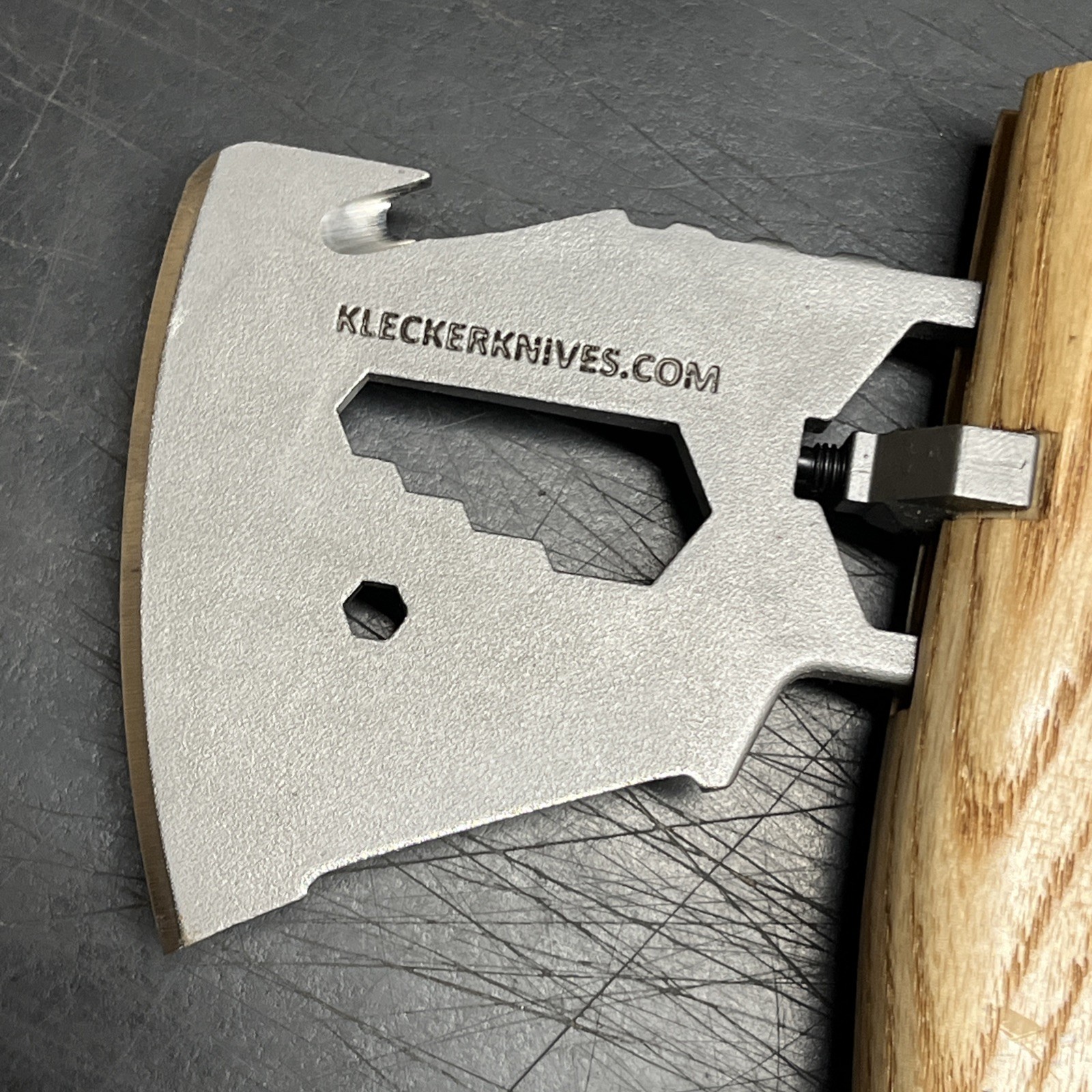 Klecker KLAX Lumberjack 3.75" Stainless Steel Axe Head Multi-Tool -Wooden Handle