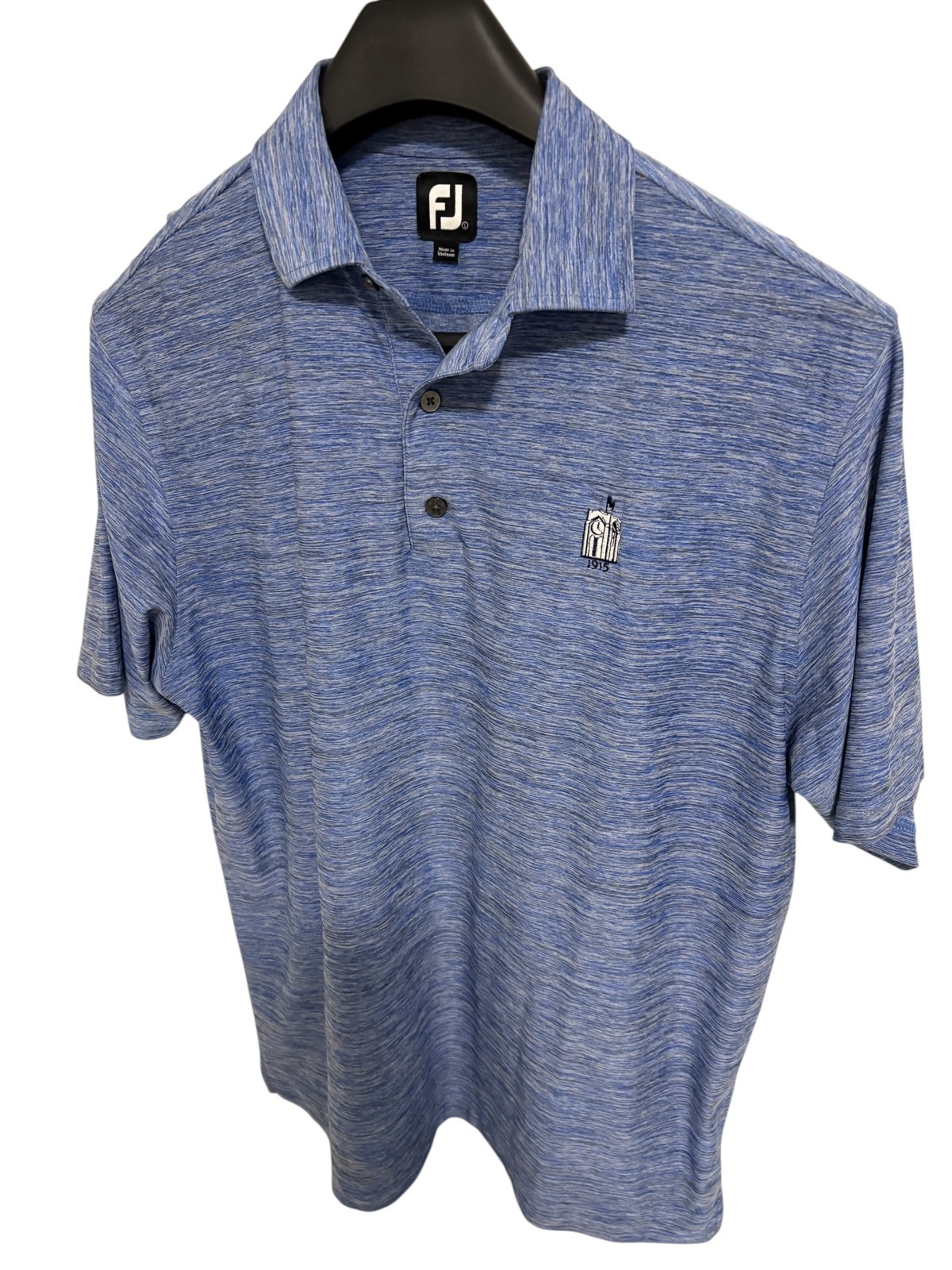 FootJoy Polo Golf Shirt Solid Print Performance Stretch Size Large Logo