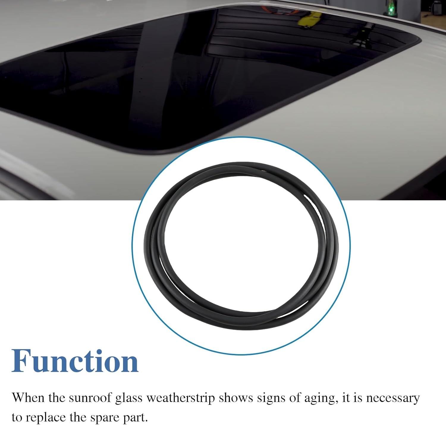 Sunroof Glass Seal Glass Roof Seal Glass Weatherstrip Compatible with 2008-2012