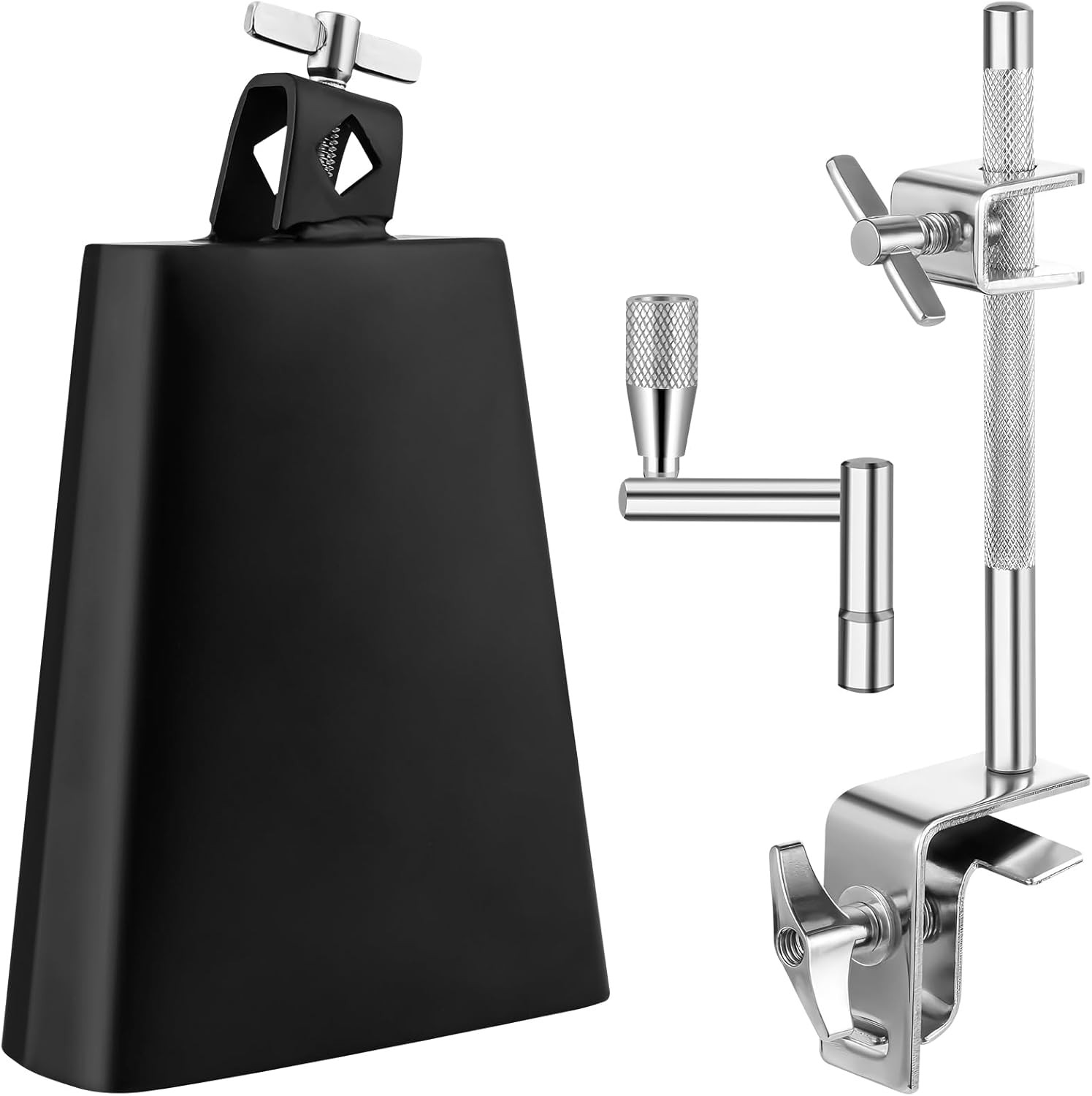 6" Cowbell with Adjustable Clamp, Percussion Accessory for Drum Sets, Standard B