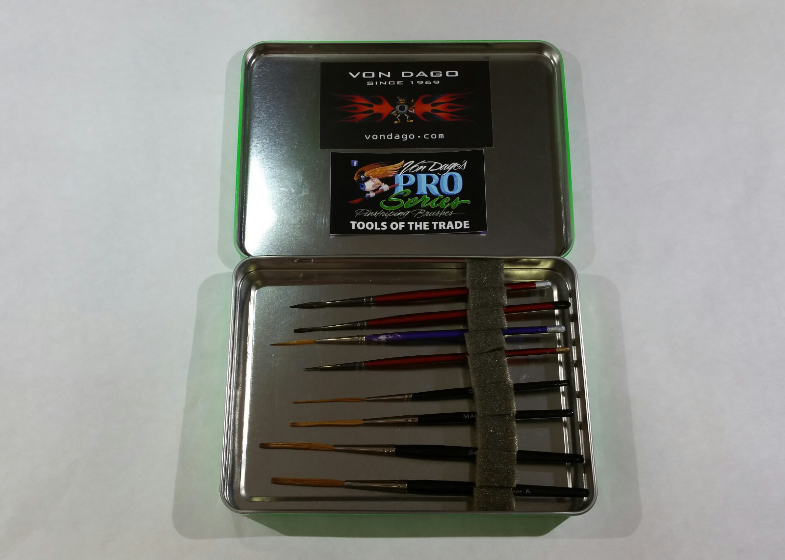 LEAK PROOF Metal BRUSH BOX to Store / Hold ""your"" Pinstriping Brushes