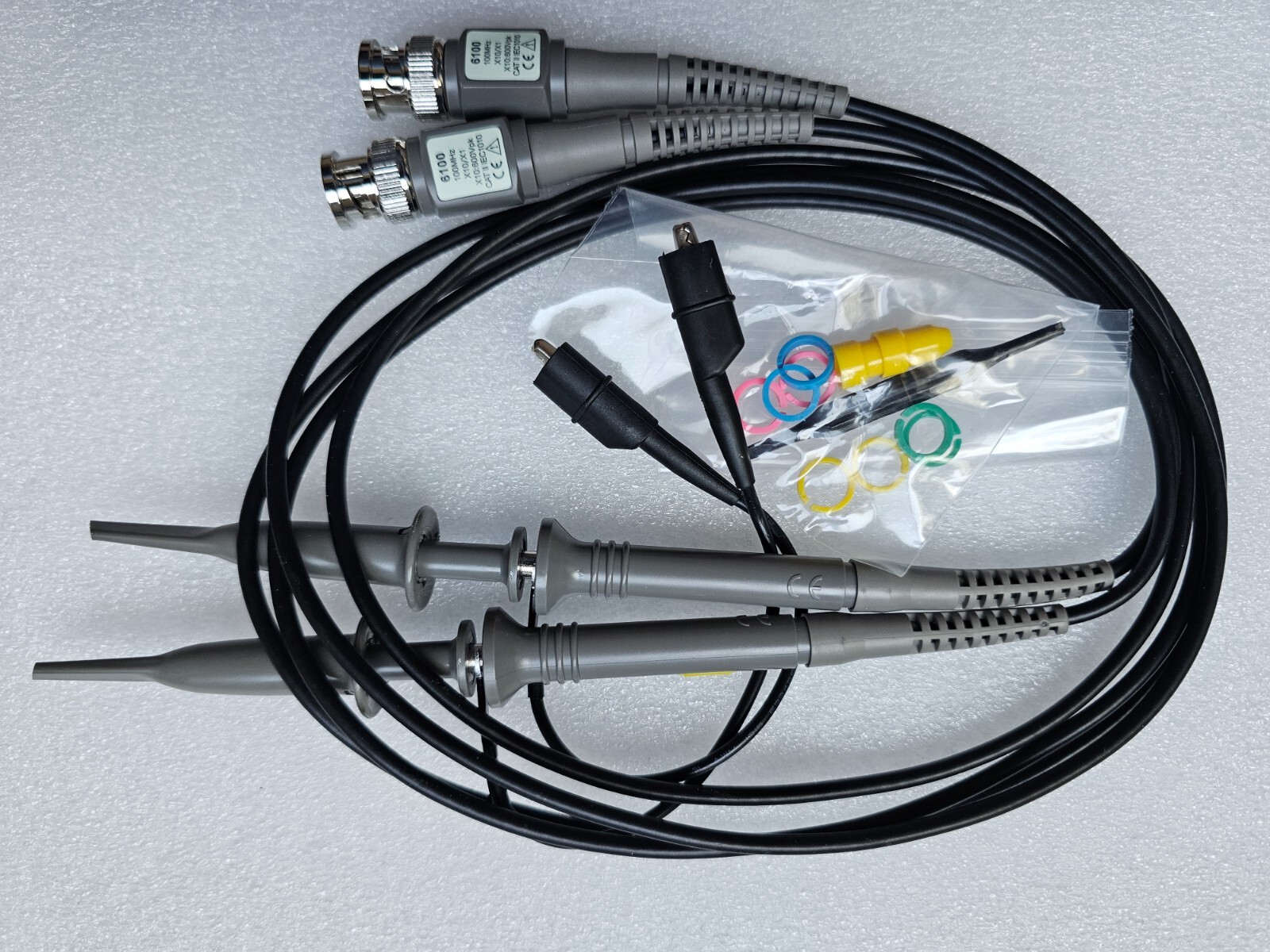 2x 100MHz Oscilloscope Scope analyzer Clip Probe test leads kit for HP Tektronix