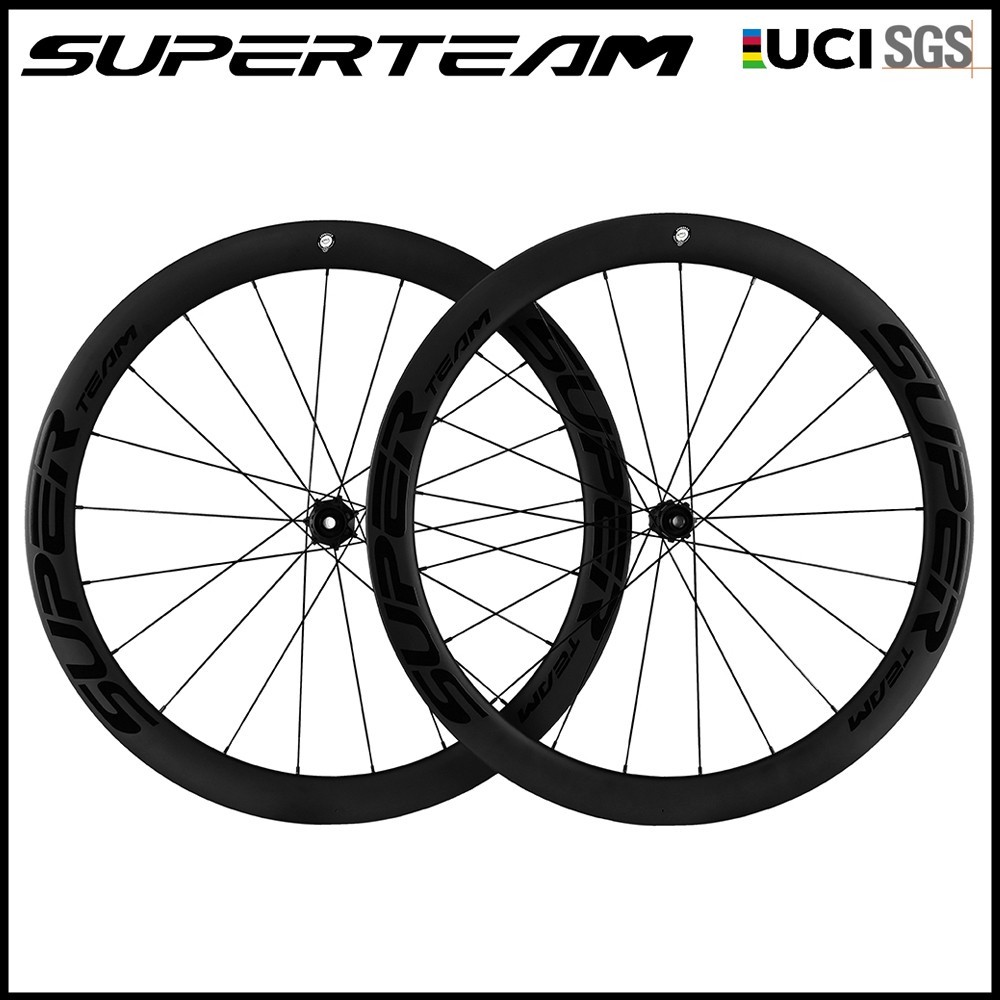 SUPERTEAM Disc Brake 700C Carbon Wheels Road Bike Wheels UCIRoad Racing Wheelset