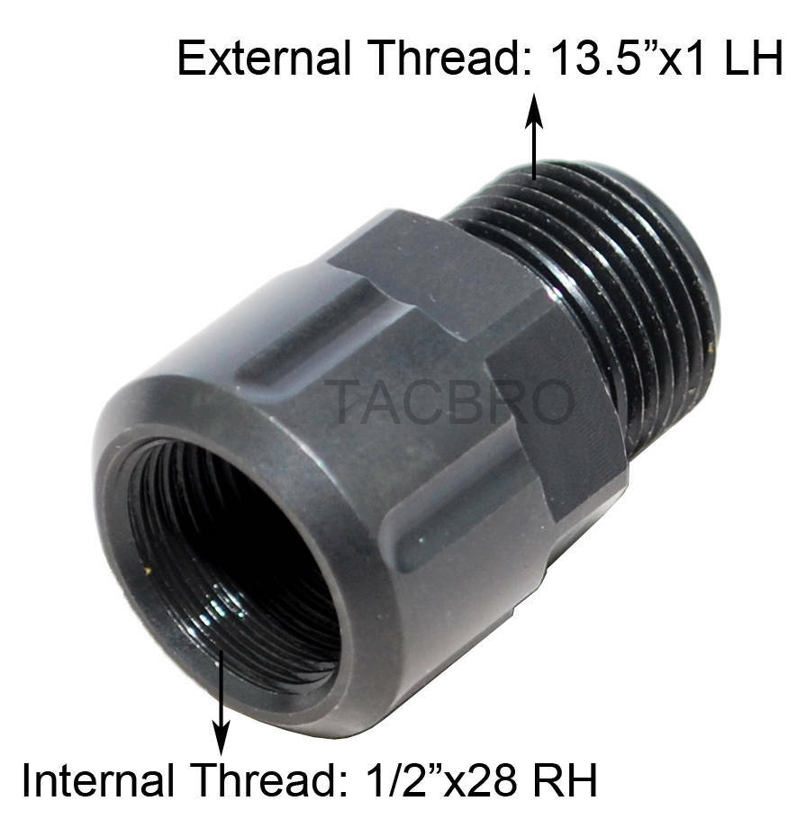 1/2x28 RH Female to 13.5x1 LH Male Converter- 1/2"x28 to 13.5"x1