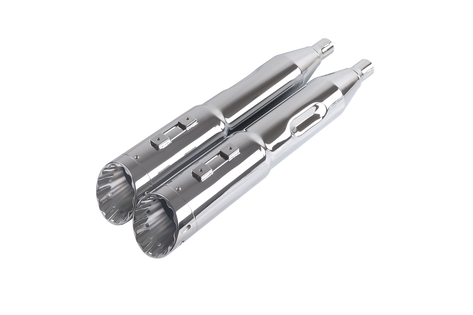 5.0''Stepped Pipes for Harley Slip On Mufflers Touring 95-16 Chrome Tip