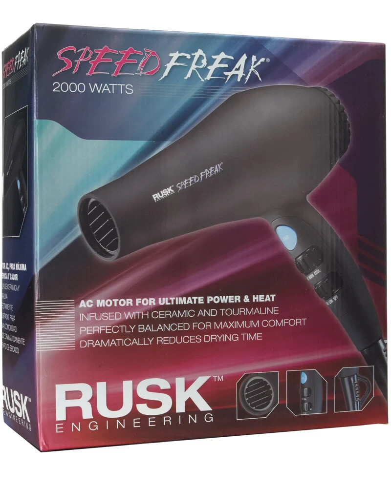 RUSK IREHF6688 Speed Freak 2000 Watts Professional Hair Dryer new
