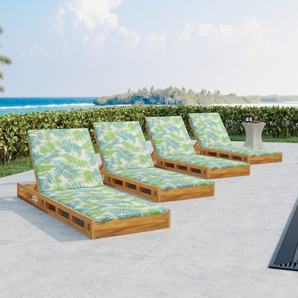 Outdoor Chaise Lounge w/ Adjustable Recliner & Water-Resistant Cushion for Patio