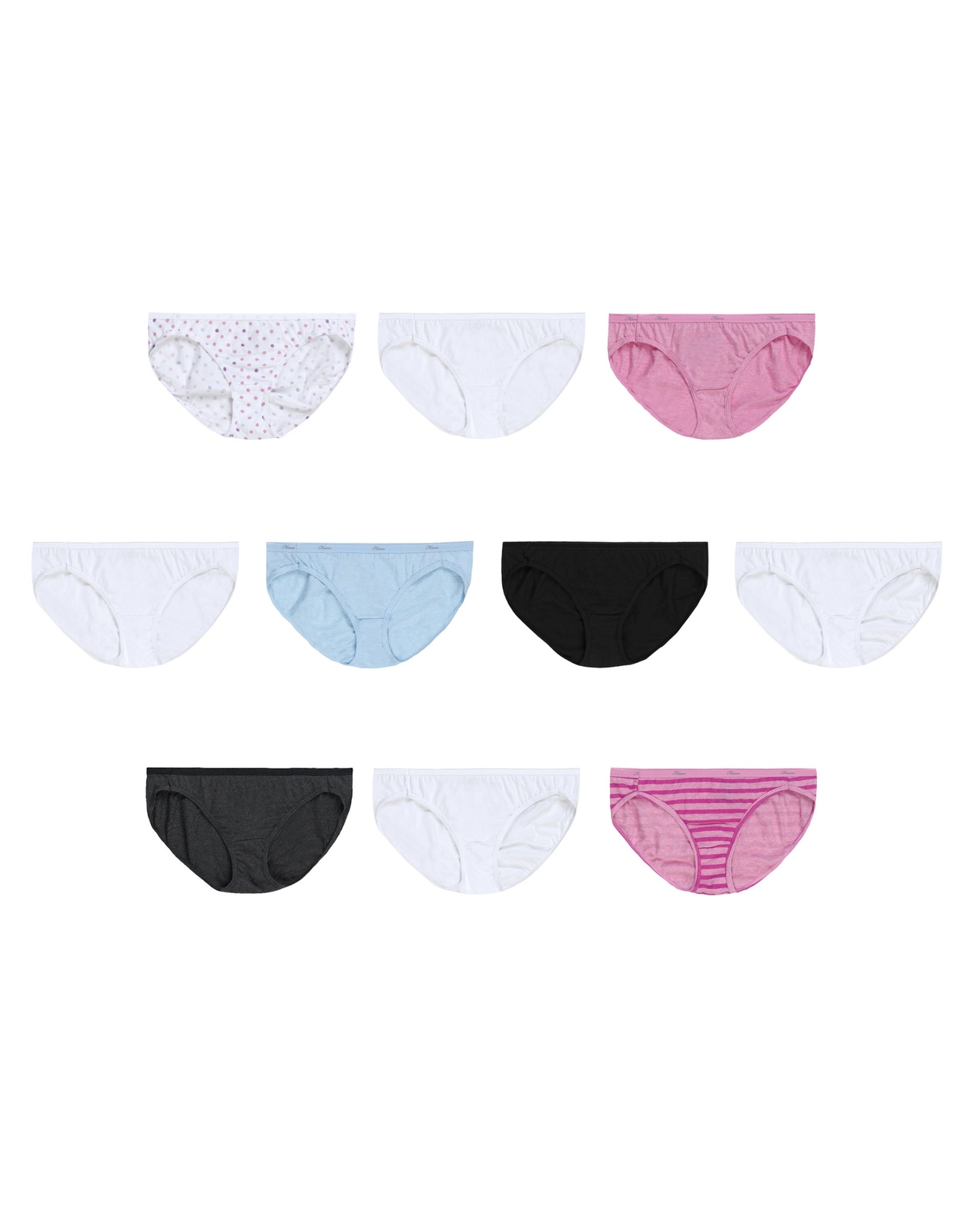 Hanes Cotton Bikini Panties 10-Pack Womens Ultra Soft Waistband Underwear Cotton