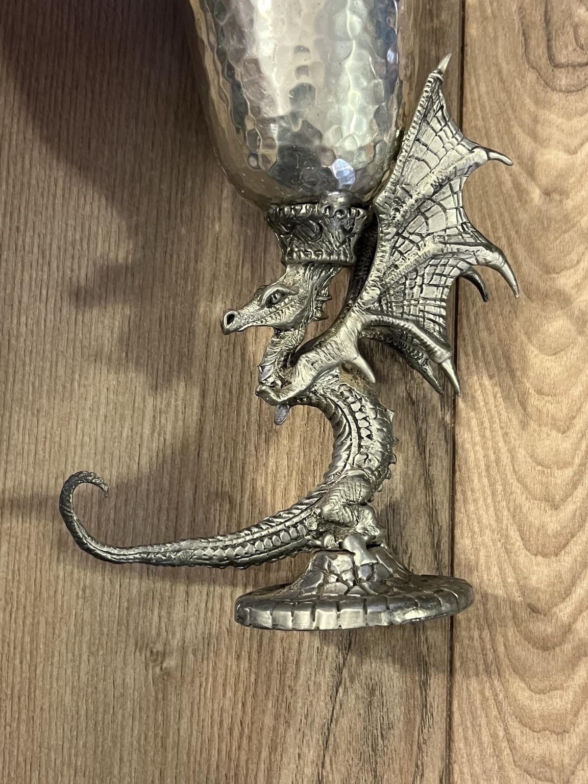 Lot Of 2 Ballena Bay Pewter Dragon Chalice Goblet Cups 8" Fantasy Wizards