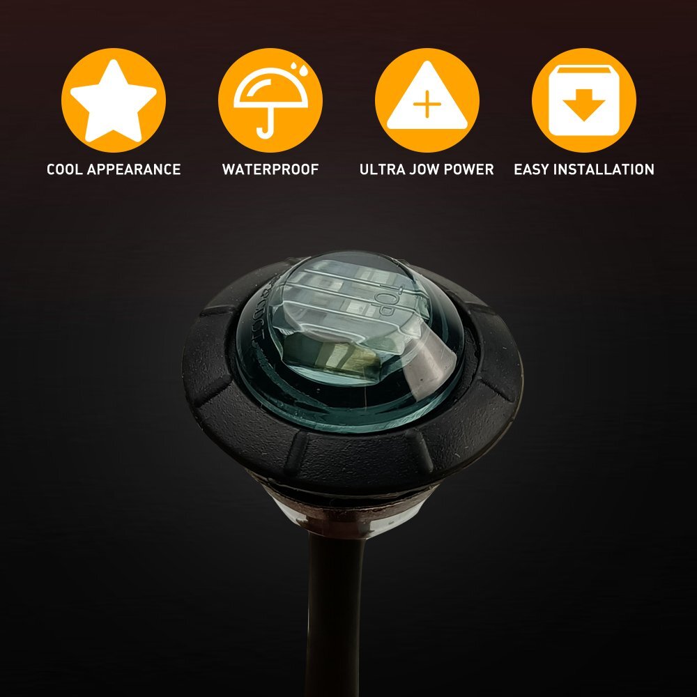 20X 3/4" 12V Marker LIGHTS LED Bullet Amber Red Truck Trailer RV Round Side Lamp