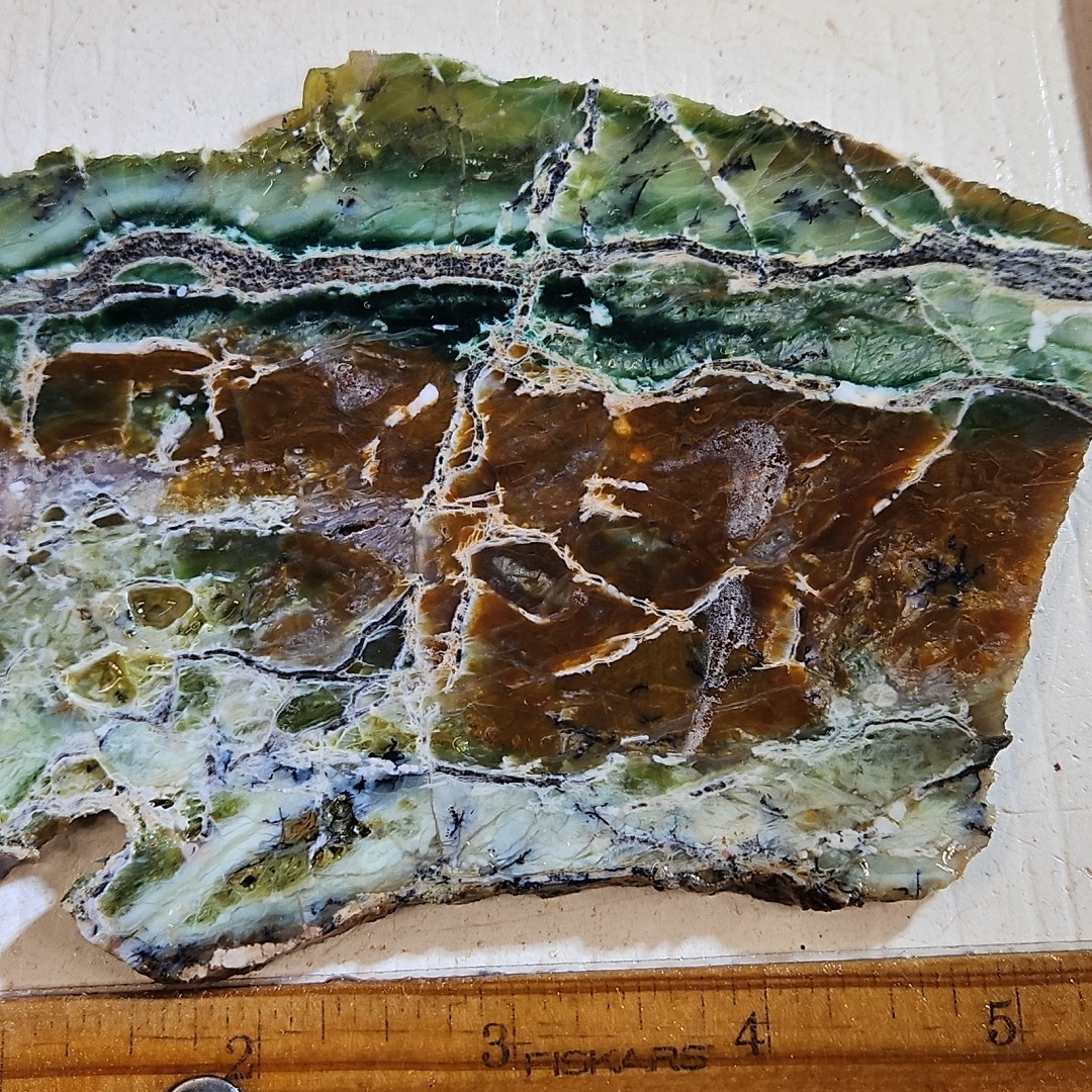 Green Opal slab Australia. Beautiful color. 6 " x 4 3/8" x 1/4" 4.9OZ