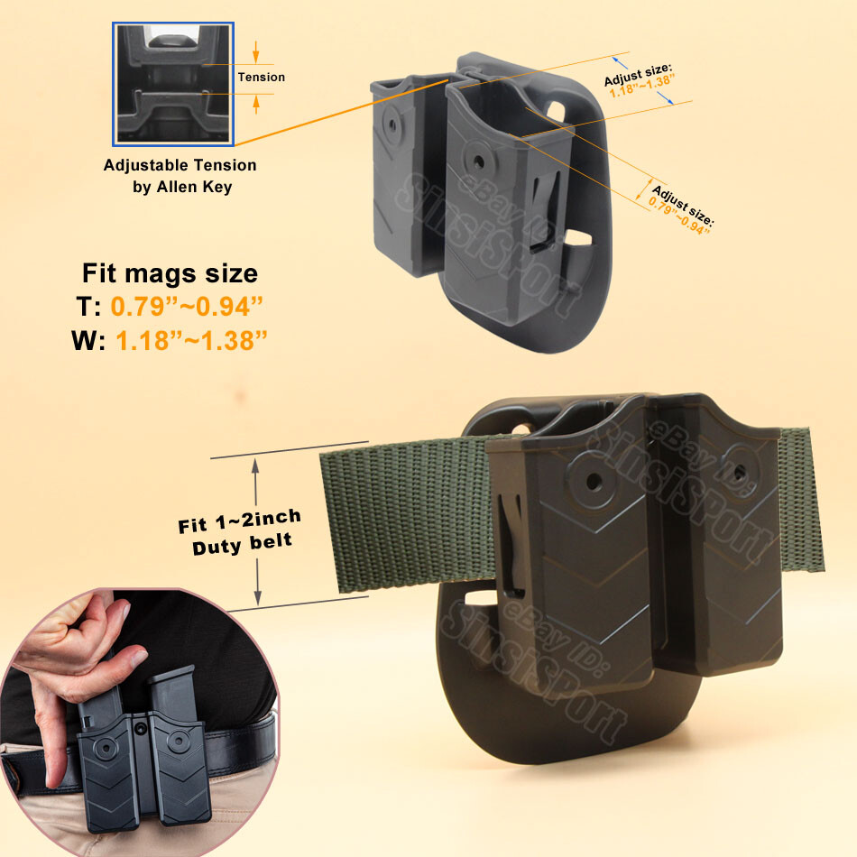 Double Mag Pouch Magazine Holster For Glock 19 19x Glock 17 26 22 23 g27 g 34 33