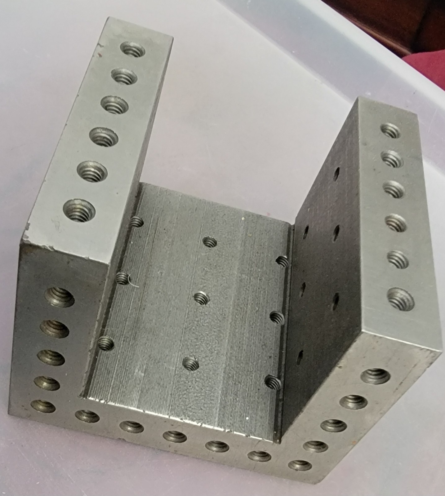 Machinist grind cube grinding block 3.5 × 4.5 × 4"- 54 Holes In It