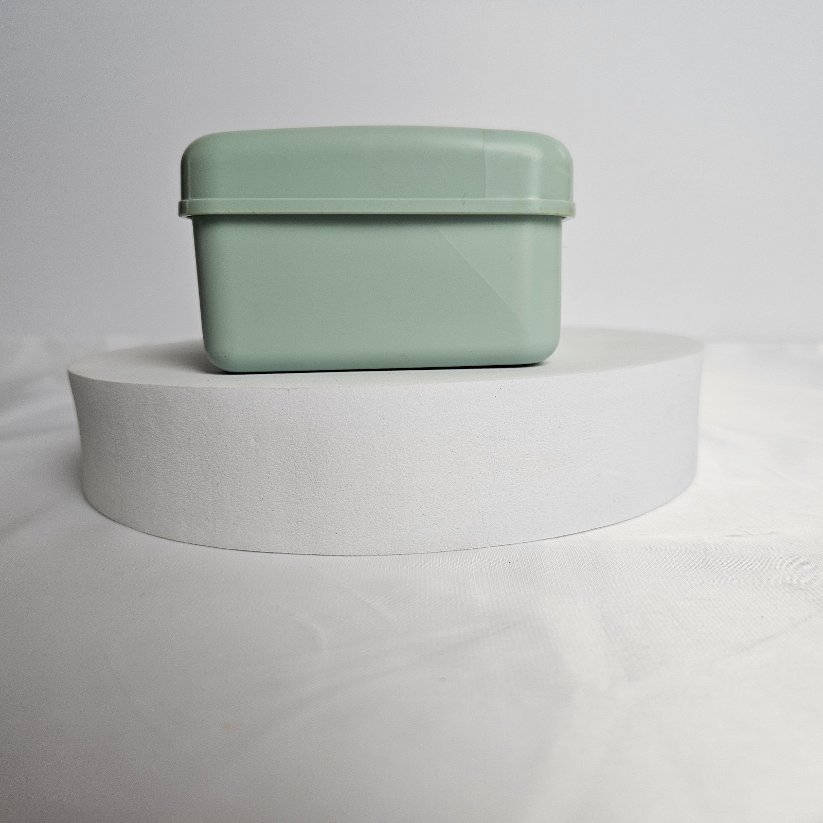 Vtg Sewing Box Vintage Mint Green Plastic Storage Case Mid Century Craft Retro