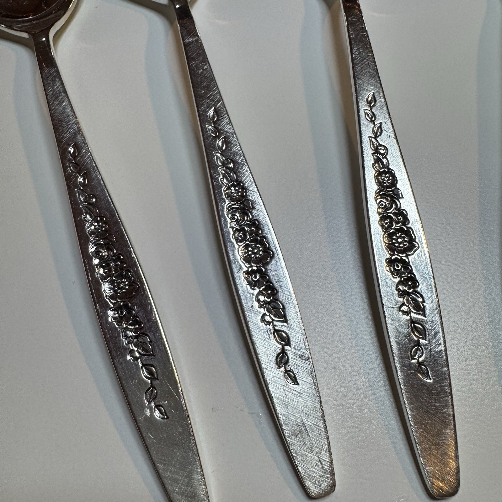 Set of 6 International Deep Silver Silverplate 1966 ~ Laurel Mist Tablespoon