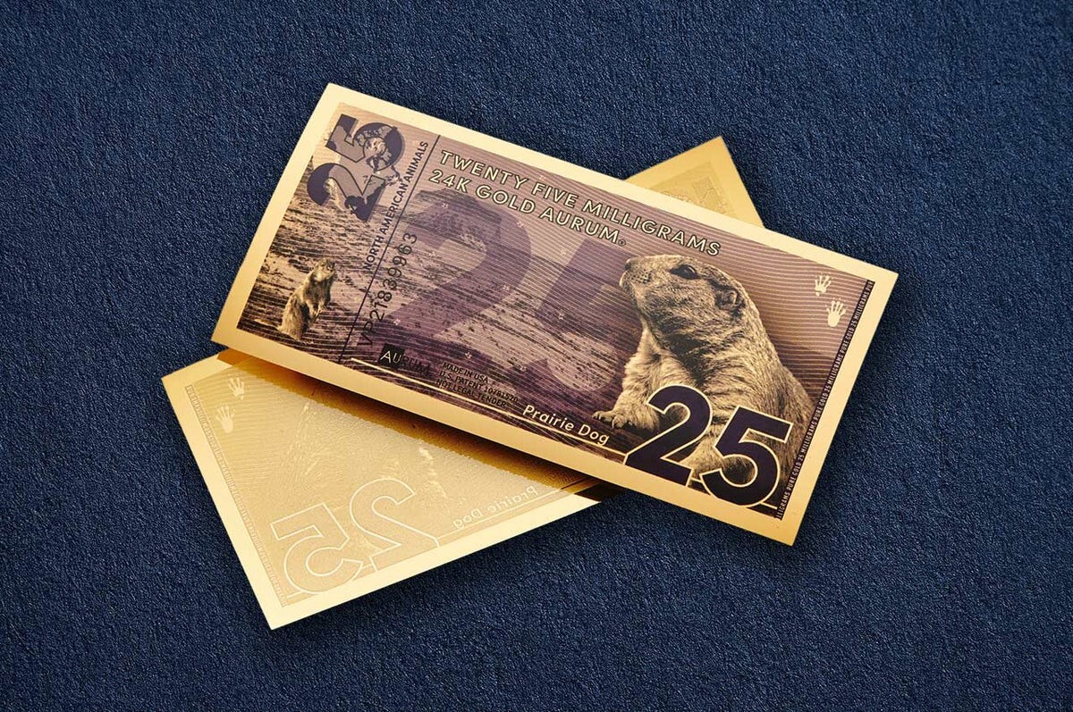 (20-STACK) 2024 Prairie Dog .999 Aurum 25mg 24k GoldFoil Note🔥Goldback BU ALPHA